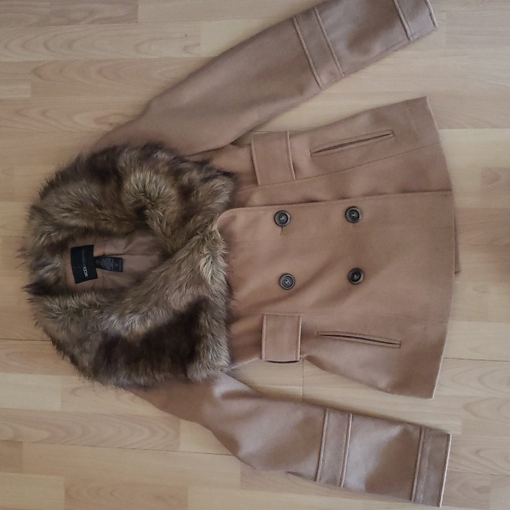 Moda International Coat Faux Fur Collar
